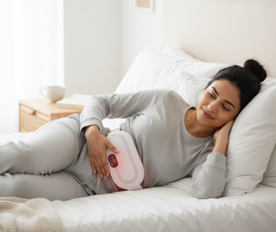 Guatero Calentador Menstrual Eléctrico – Cargador Tipo C + Masajeador