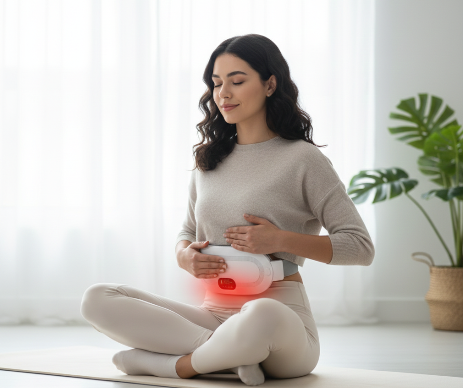 Guatero Calentador Menstrual Eléctrico – Cargador Tipo C + Masajeador